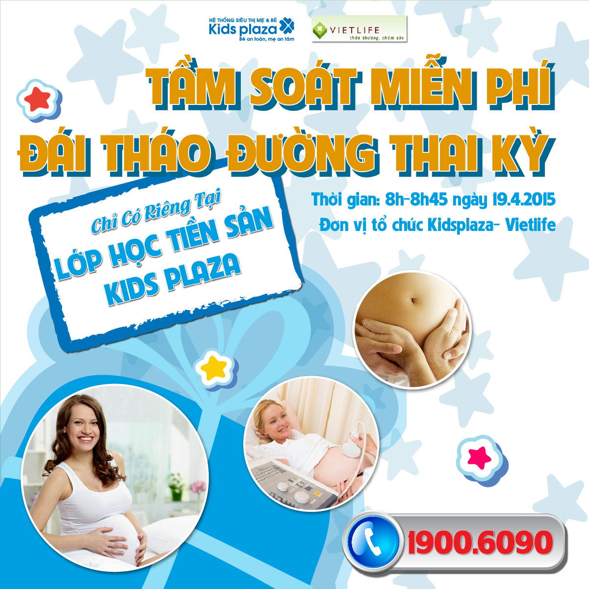 Tầm soát đái tháo đường miễn phí tại lớp Học tiền sản Kidsplaza 19/4