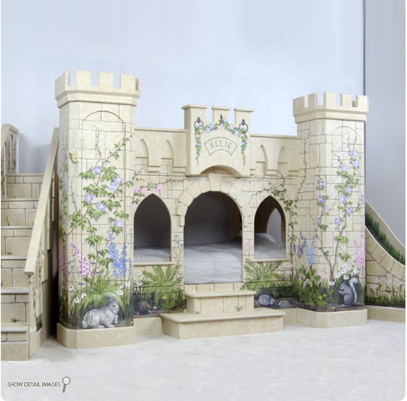 Những mẫu giường tầng cho bé gái độc đáo Mẫu giường tầng lâu đài độc đáo