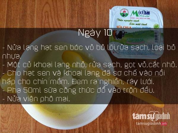 Thực đơn ăn dặm ngày 10