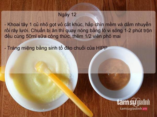 Thực đơn ăn dặm ngày 12