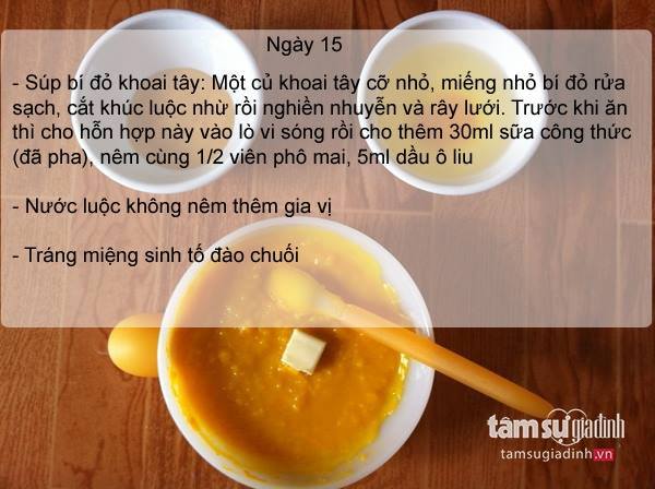 Thực đơn ăn dặm ngày 15