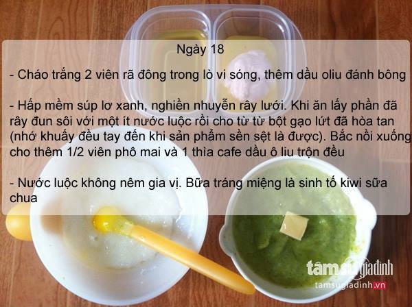 Thực đơn ăn dặm ngày 18