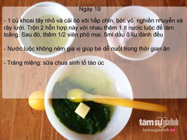 Thực đơn ăn dặm ngày 19