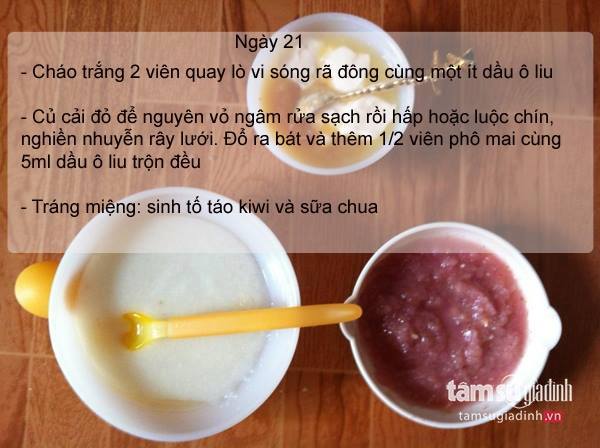 Thực đơn ăn dặm ngày 21