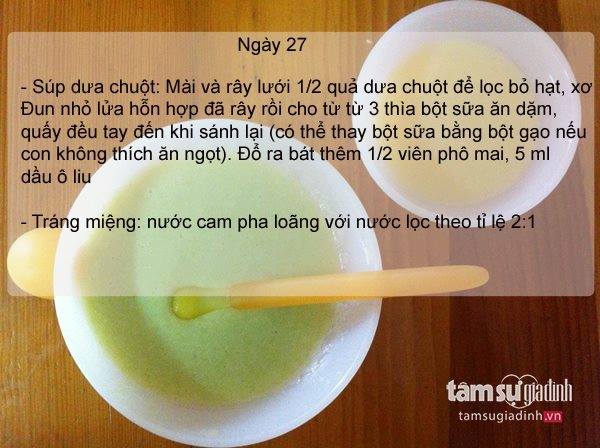 Thực đơn ăn dặm ngày 27