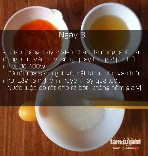 Thực đơn ăn dặm ngày 3