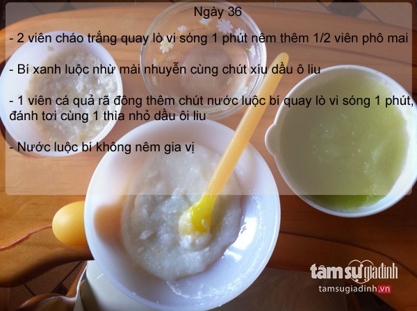 Thực đơn ăn dặm ngày 36