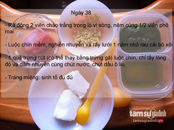 Thực đơn ăn dặm ngày 38