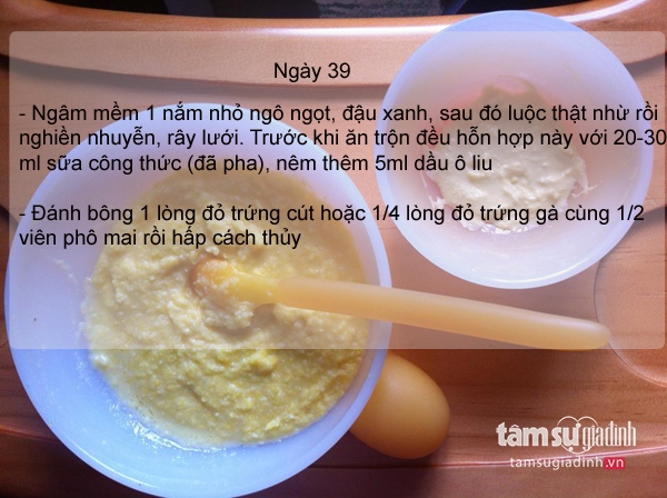 Thực đơn ăn dặm ngày 39