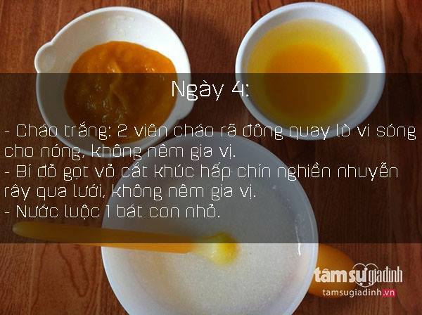 Thực đơn ăn dặm ngày 4