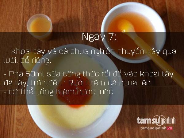 Thực đơn ăn dặm ngày 7