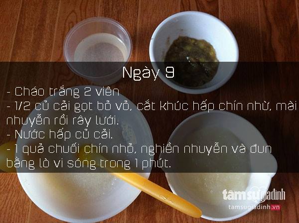 Thực đơn ăn dặm ngày 9