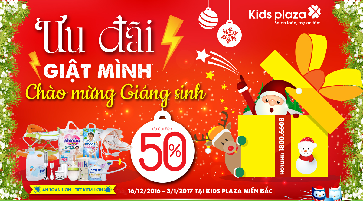 Rinh quà Noel cho mẹ và bé giảm giá tới 55% tại Kids Plaza chương trình khuyến mại giáng sinh