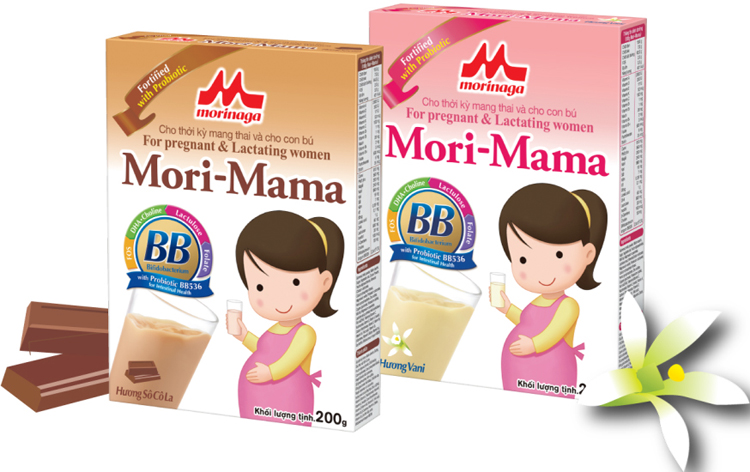 Sữa bầu Mori-Mama vị vani, socola