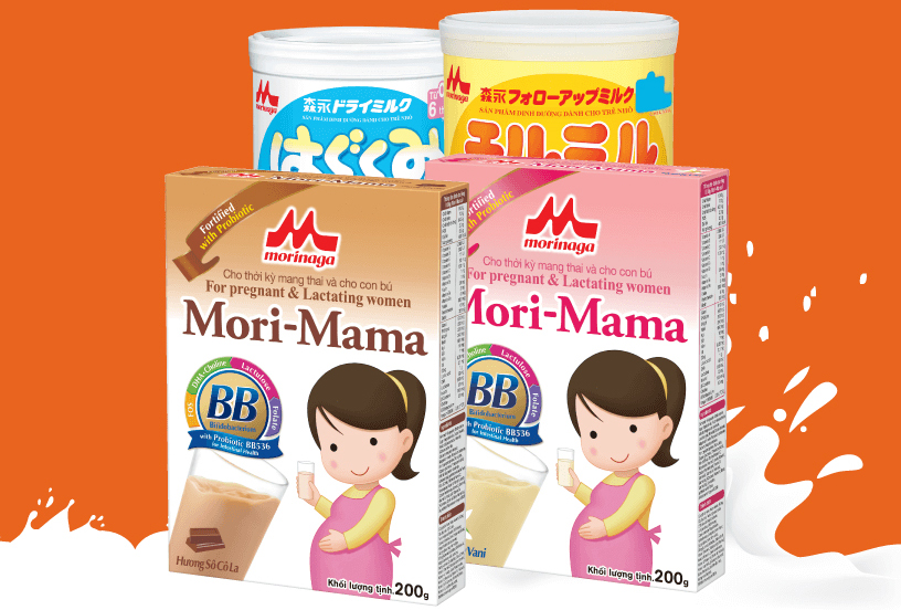 Các sản phẩm sữa Morinaga nhập khẩu và phân phối bởi công ty TNHH SX TM DV LÊ MÂY 