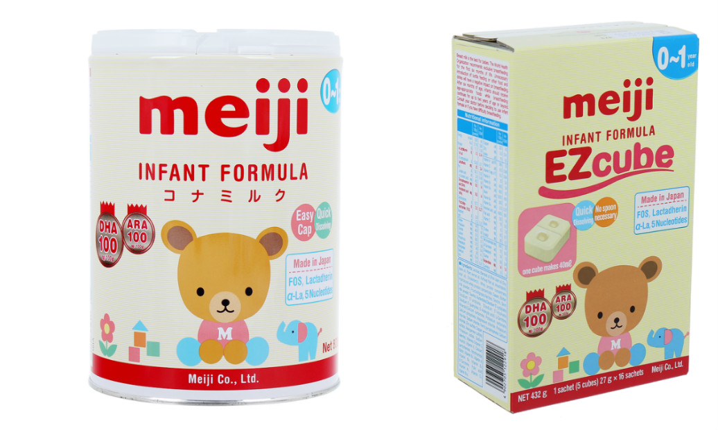 Sữa Meiji số 0 Infant Formuala dạng bột và thanh dành cho thị trường Việt Nam nhập khẩu và phân phối độc quyền tại Công ty cổ phần Sóng Thần Hà Nội