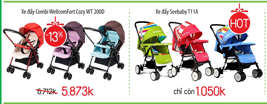 Giáng sinh rinh ngay xe đẩy cho bé – Giá sốc giảm tới 20 %