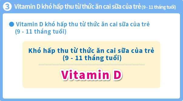 Sữa Glico số 9 - Bổ sung Vitamin D – chất khó hấp thu từ thức ăn cai sữa của trẻ (9-11 tháng tuổi)