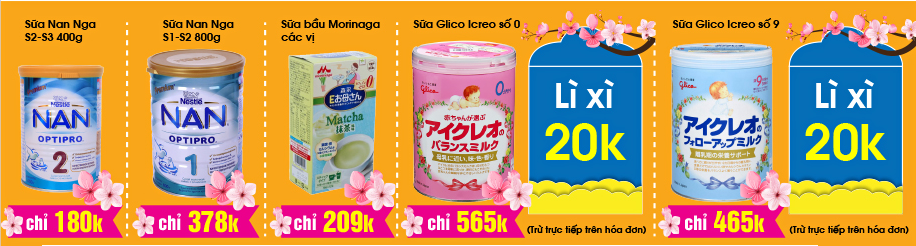Khuyến mại sữa Nan - Sữa Morinaga - Sữa Glico năm 2017