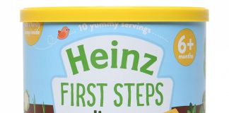 Cách pha bột ăn dặm Heinz Anh vị súp lơ, bông cải và phô mai