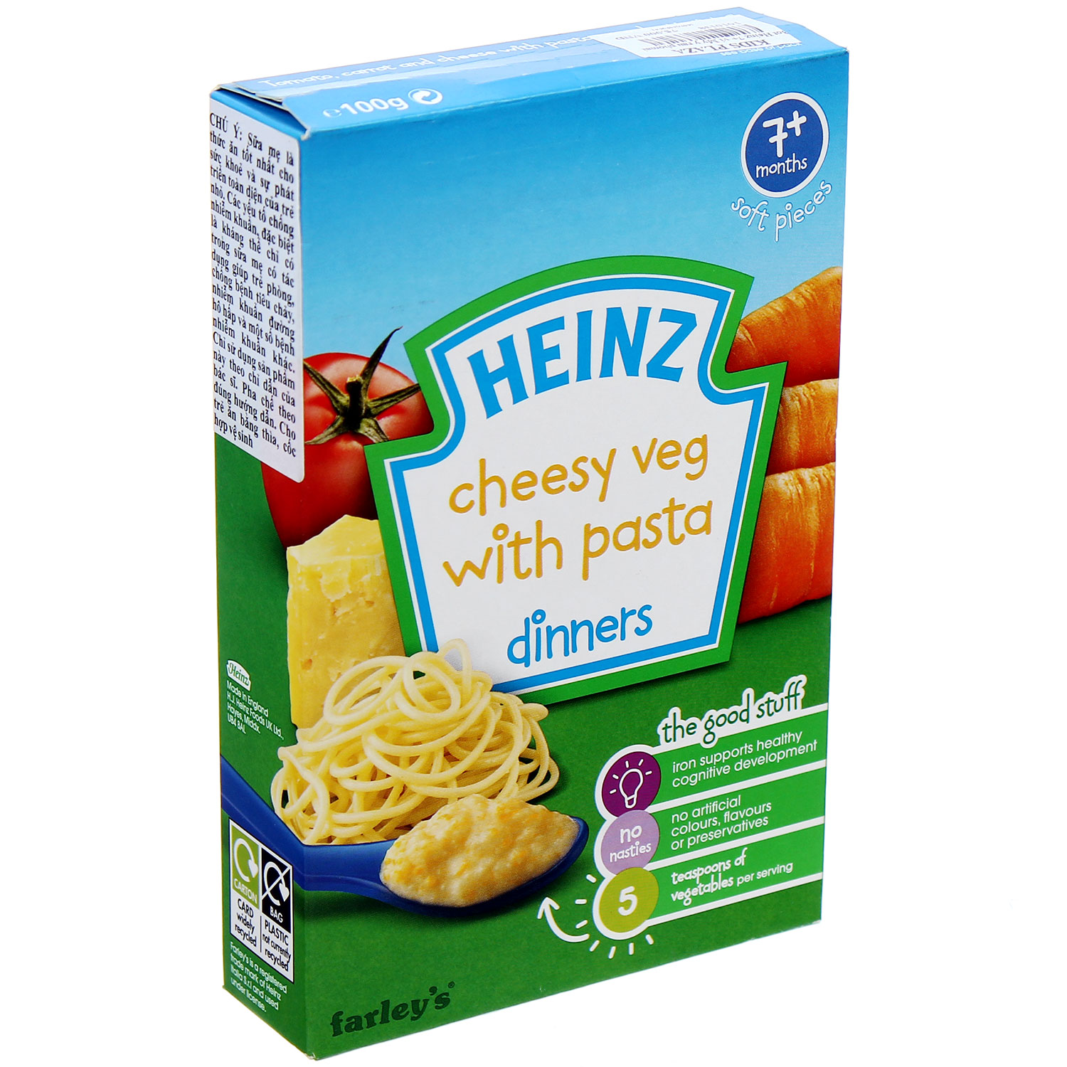  bột ăn dặm Heinz mỳ Ý rau củ, phô mai 