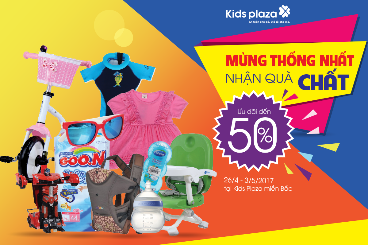 Mừng thống nhất – Xe đẩy chỉ 199k duy nhất tại Kids Plaza miền Bắc