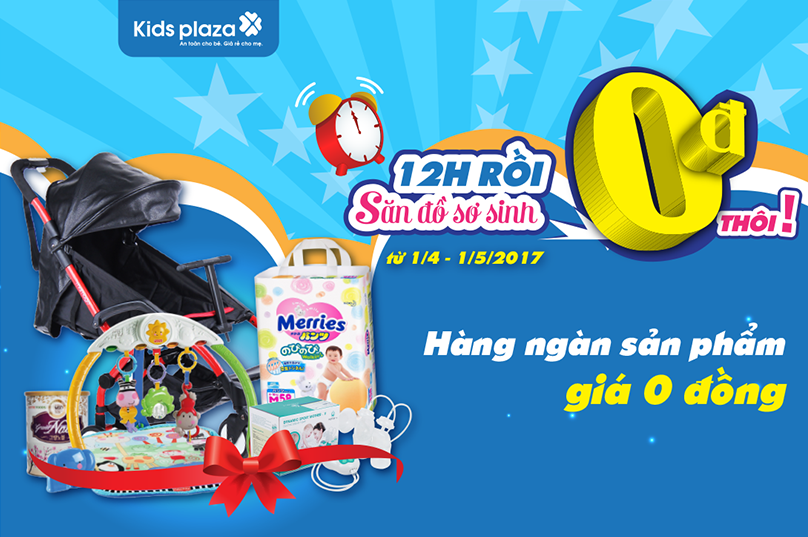 Cơ hội độc nhất săn bỉm sữa, xe đẩy chỉ với giá 0 đồng