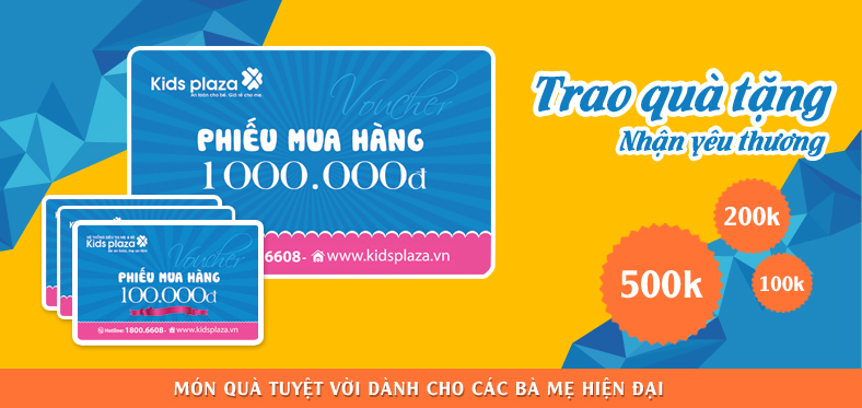 Phiếu mua hàng Kids Plaza – Trao quà tặng nhận yêu thương