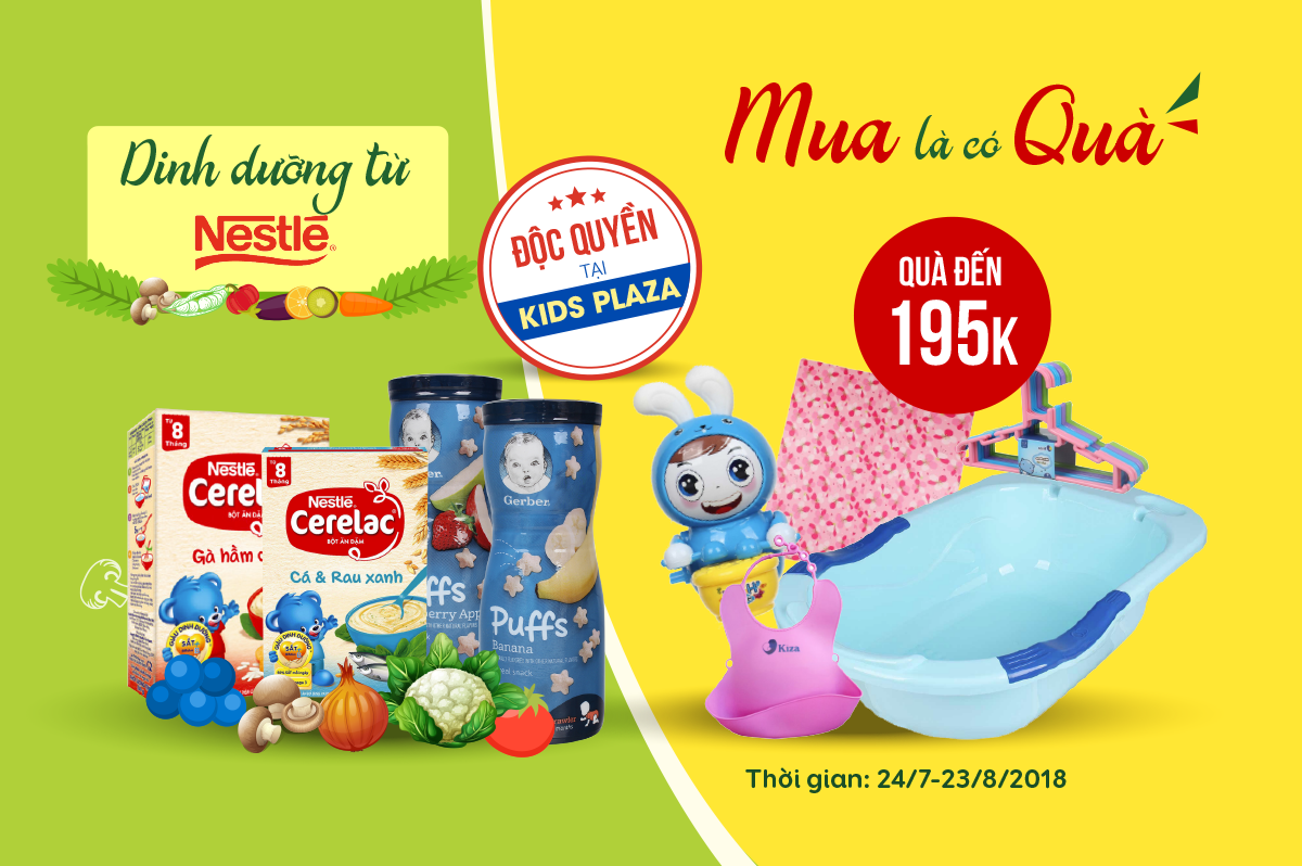 Mua Gerber, dinh dưỡng Nestle Cerelac nhận ngay quà tặng đến 195k