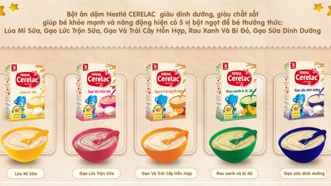 Các loại bột ăn dặm Nestle Cerelac vị mặn hay vị ngọt tốt hơn?