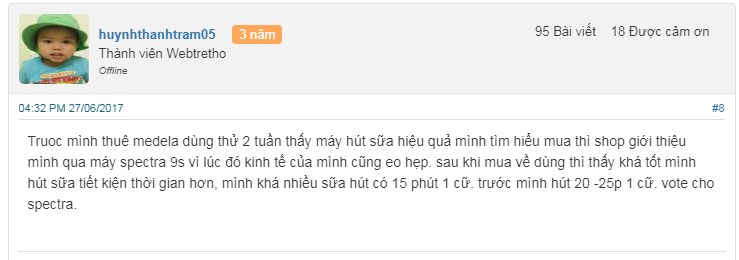 máy hút sữa spectra tốt không