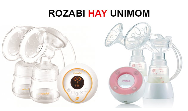 so sánh máy hút sữa Unimom và rozabi