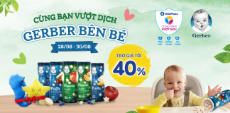 “Cùng bạn vượt dịch – Gerber bên bé” với hàng loạt deal hot bánh ăn dặm gerber