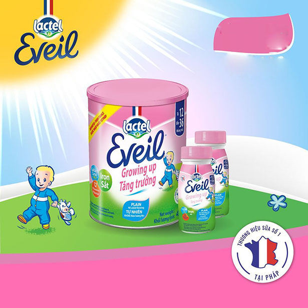Sữa bột Lactel Eveil cung cấp nhiều dinh dưỡng cần thiết cho trẻ