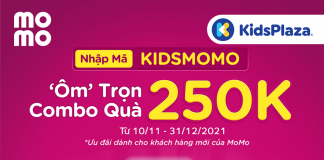 Nhập ‘KIDSMOMO’ – Bố mẹ ẵm ngay gói quà xịn 250.000đ