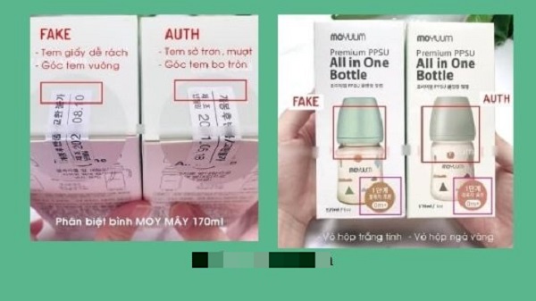 Bình sữa Moyuum có hàng giả không, phân biệt bình thật