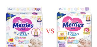 So sánh bỉm Merries cộng miếng và không cộng miếng