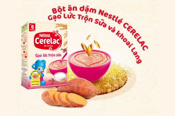 Bột Nestle gạo lức trộn với sữa thơm ngon