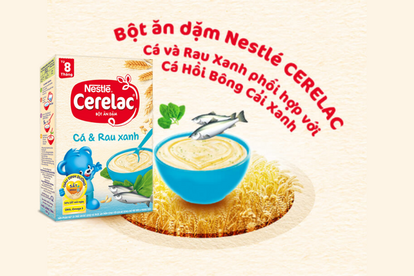 Bột Nestle vị ngũ cốc cá và rau xanh vị mặn