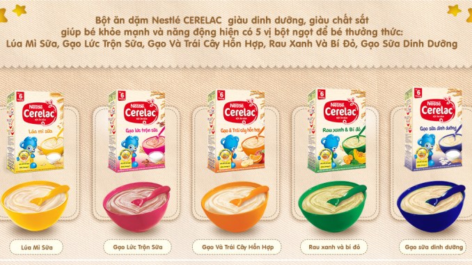 Bột ăn dặm Nestle có nhiều vị khác nhau