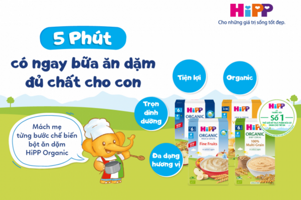 Hướng dẫn mẹ cách pha bột ăn dặm Hipp đúng cách, không lo vón cục?