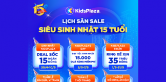 Khởi động siêu sinh nhật KidsPlaza 15 tuổi – Đặt lịch săn SALE ngay!