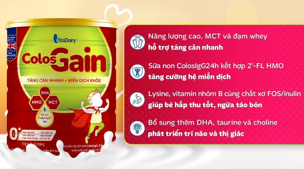 Review sữa Colos Gain có tốt không