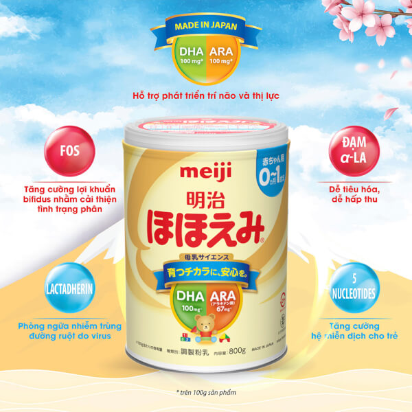 Sữa Meiji Nhật có 2 loại: số 1 và số 9