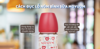 Hướng dẫn cách đục lỗ núm bình sữa Moyuum chuẩn nhất