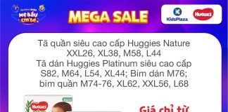 Mega Sale lớn nhất năm săn bỉm Huggies giá cực kỳ SỐC
