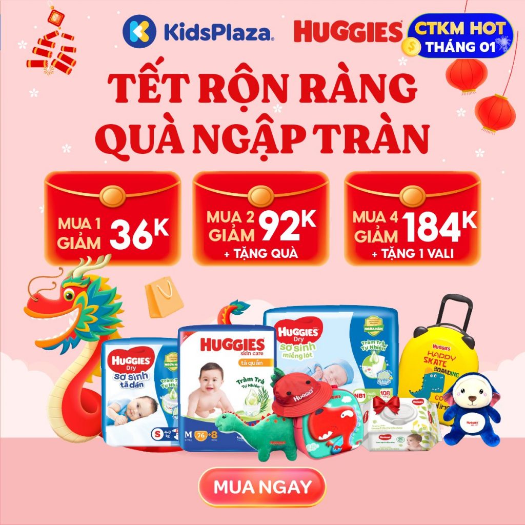 Happy New Year 2024 - Bỉm sữa tung ngàn deal hot chỉ có tại kidsPlaza