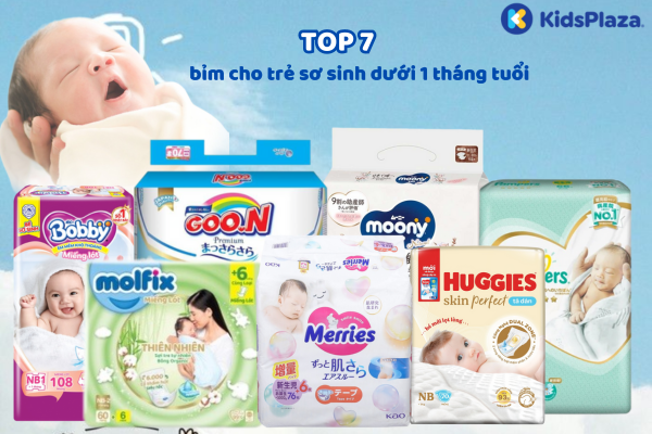Khám phá 7 dòng bỉm cho trẻ sơ sinh dưới 1 tháng tuổi