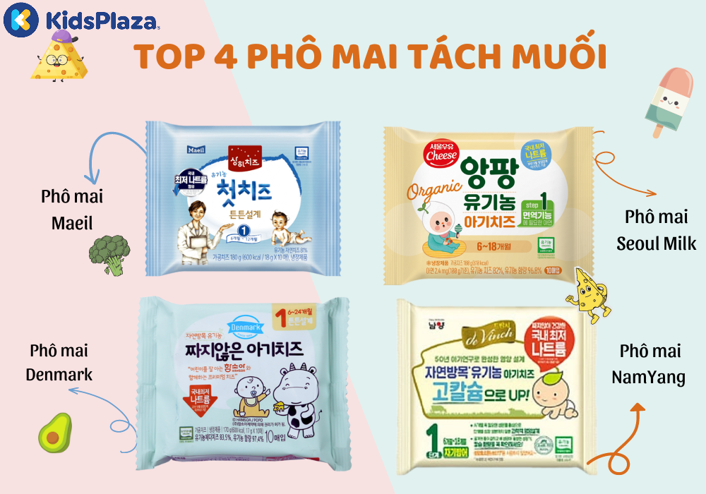 Các loại phô mai tách muối ngon bổ dưỡng cho bé