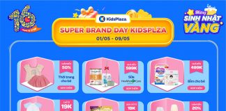 KidsPlaza Super Brand Day – Ưu đãi vàng tặng mẹ mừng sinh nhật 16 năm